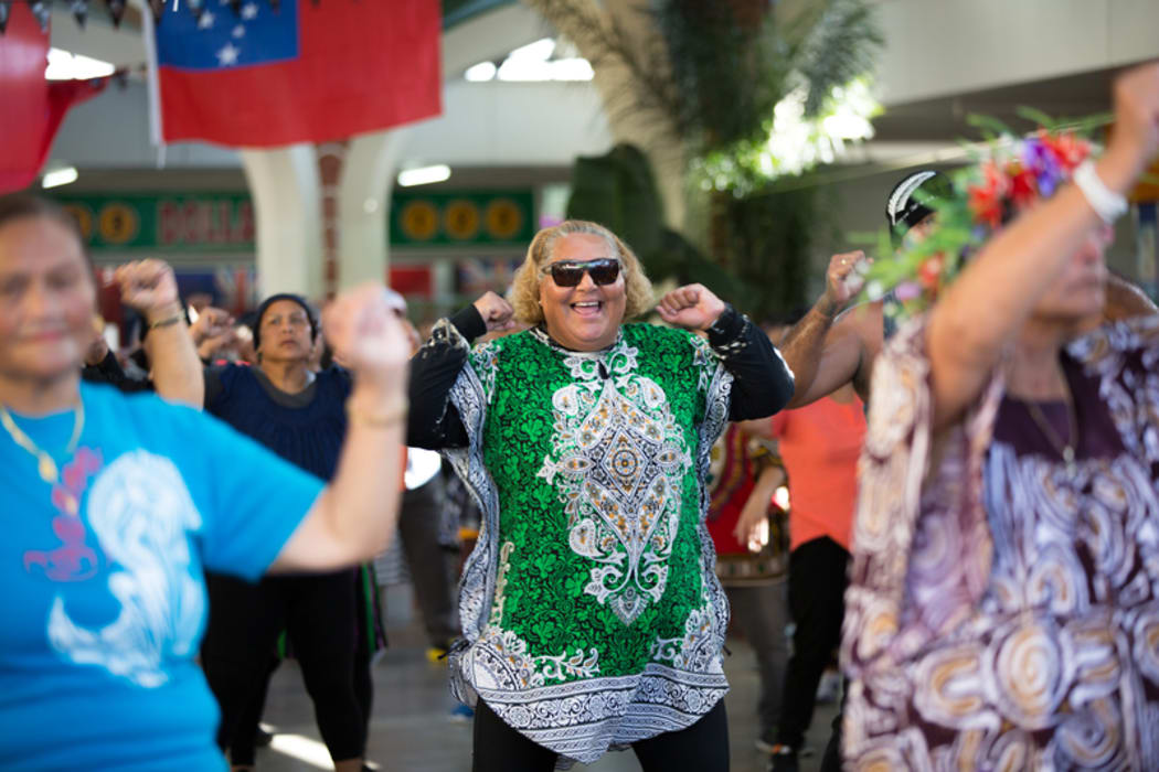 People take part in an open group Zumba session held in Mangere Town Centre