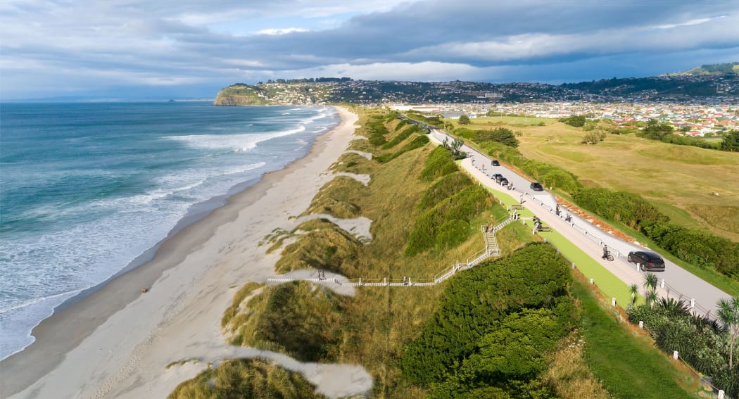 A concept for how St Kilda beach could look like with improved access and dune management.