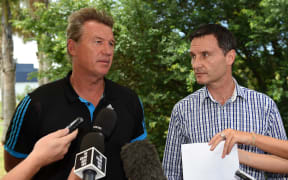 Sir John Kirwan and Michael Redman front media before the 2015 Super Rugby season
