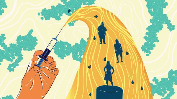 Semaglutide weight loss drug, conceptual illustration.
