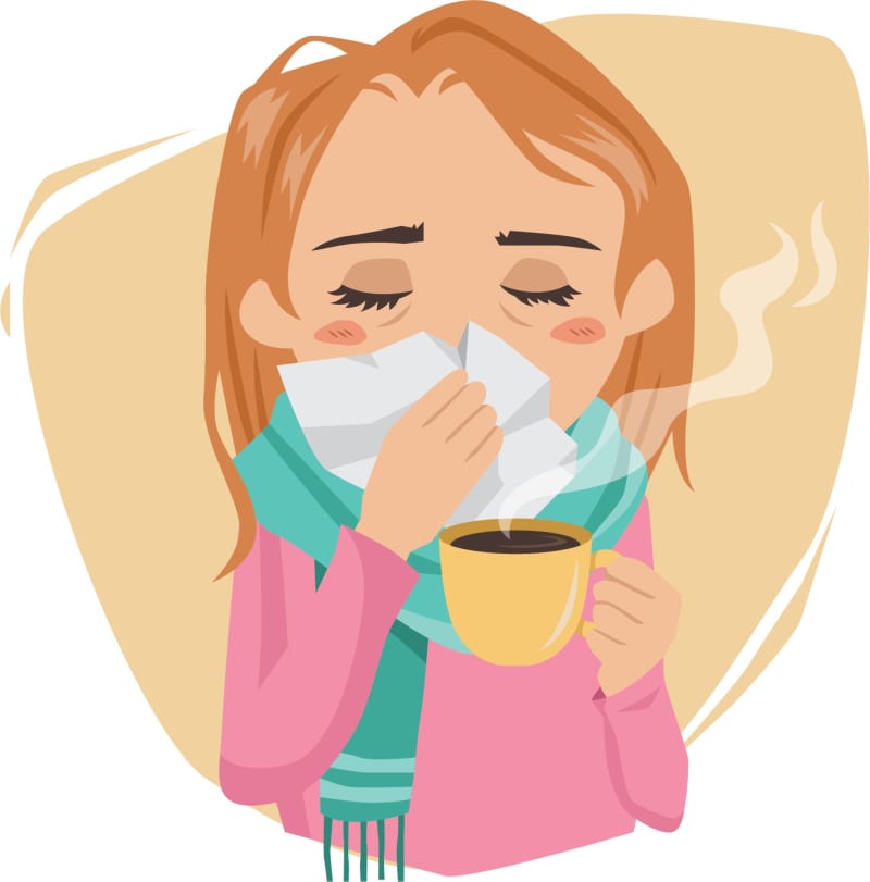 woman with a cold