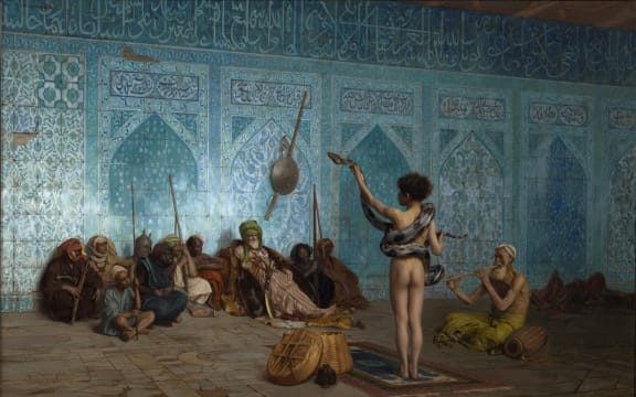 The cover of the book Orientalism (1978) is a detail from the 19th-century Orientalist painting The Snake Charmer, by Jean-Léon Gérôme