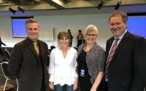 Whangarei's three waters reform workshop - (From left) Kaipara Mayor Dr Jason Smith, Far North Deputy-Mayor Ann Court, Whangarei Mayor Sheryl Mai and Northland-born Brian Hanna, three waters steering committee independent chair (and former Waitomo District Mayor).