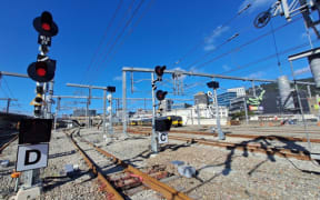 Newly re-signalled entrance to Wellington Station.