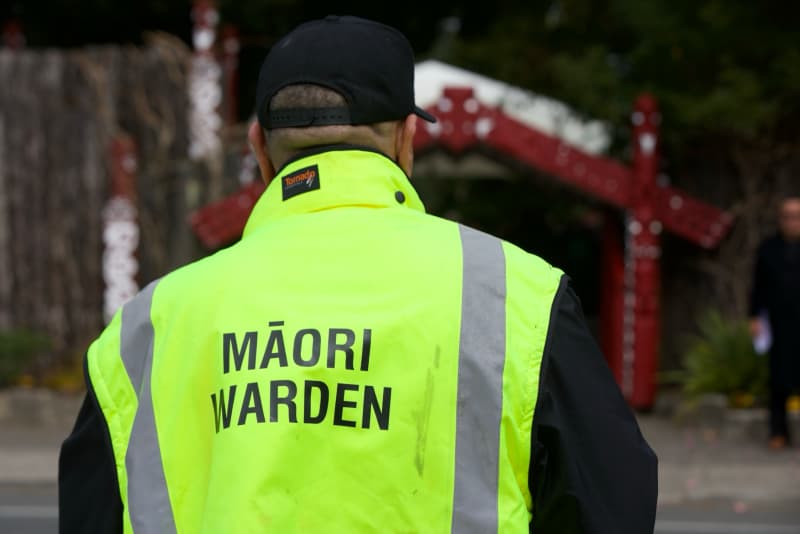 Wayne Whiu, a Māori warden volunteering at the tangi for Kiingi Tuheitia on 31 August, 2024.