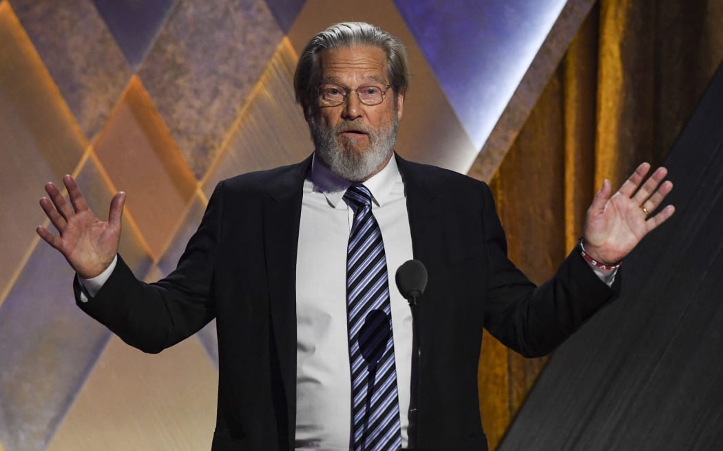 US actor Jeff Bridges speaks during the Academy of Motion Picture Arts and Sciences' 13th Annual Governors Awards at the Fairmont Century Plaza in Los Angeles on November 19, 2022. (Photo by VALERIE MACON / AFP)