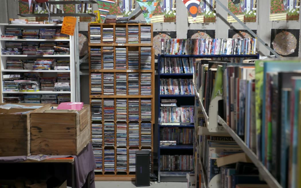 Books, CDs, videos and vinyl are all for sale at the Wellington Tip Shop.