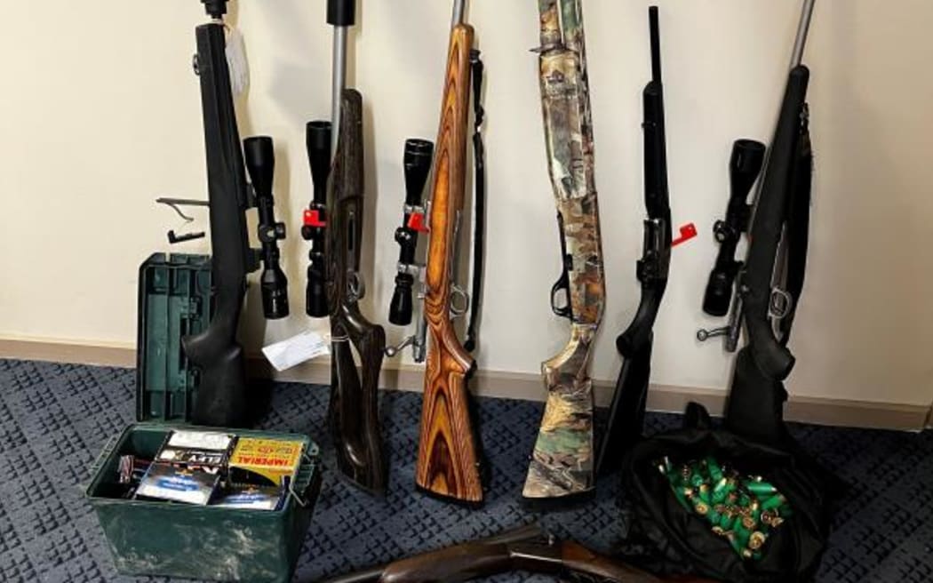 Some of the firearms seized.