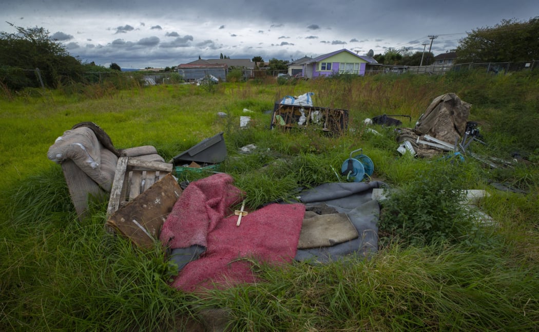 Items dumped in one of the Haukore Street sections.