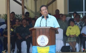 Palau's president delivers his inauguration message at the Capitol Building in Melekeok State on Thursday 19 January 2017