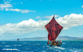 The Tahitian double-hulled canoe, Fa'afaite