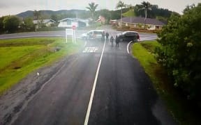 A small group of local Māori in Kaitaia set up a road block to stop workers from accessing the Te Hiku sports hub construction site.