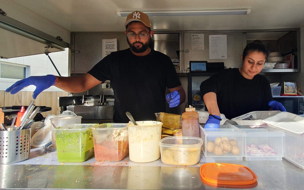 Vaibha and Varuni Joshi at their Mumbai Vada Pav food truck in Sandringham, Auckland. SINGLE USE ONLY