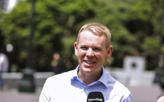 Chris Hipkins speaks to media after being confirmed the sole contender for the Labour Party leadership.