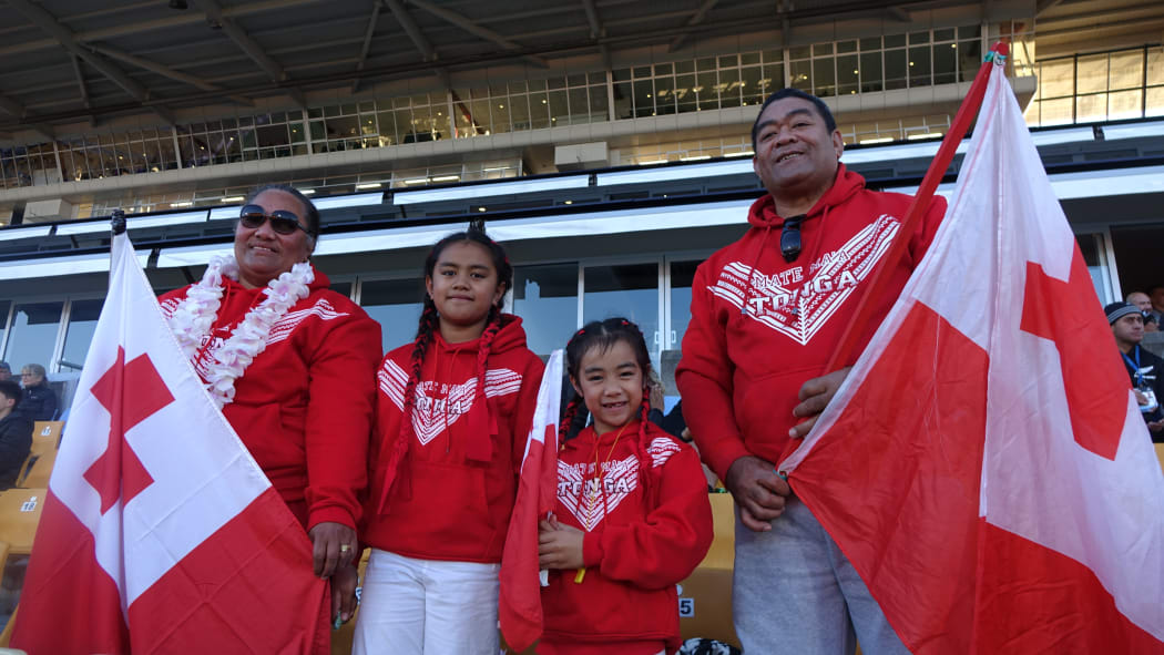 Tu'uholoaki Vefekina and her family travelled from Tauranga to watch her cousin Viliami Taulani make his debut for Tonga.