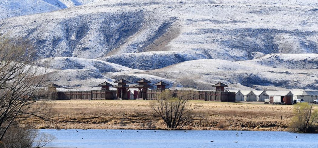 A Chinese fortress nears completion on the Mulan film set in the Ahuriri Valley, in North Otago.