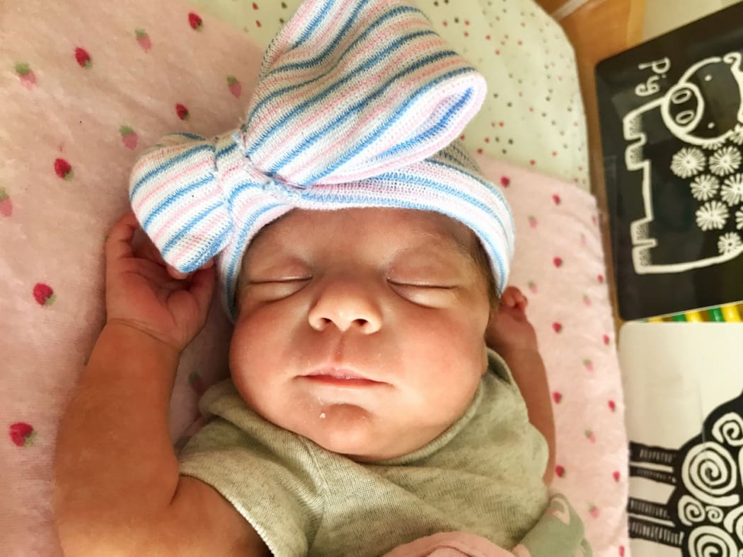Cora shortly before leaving hospital