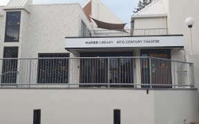 An empty Napier Library this afternoon after a potentially explosive substance was found.