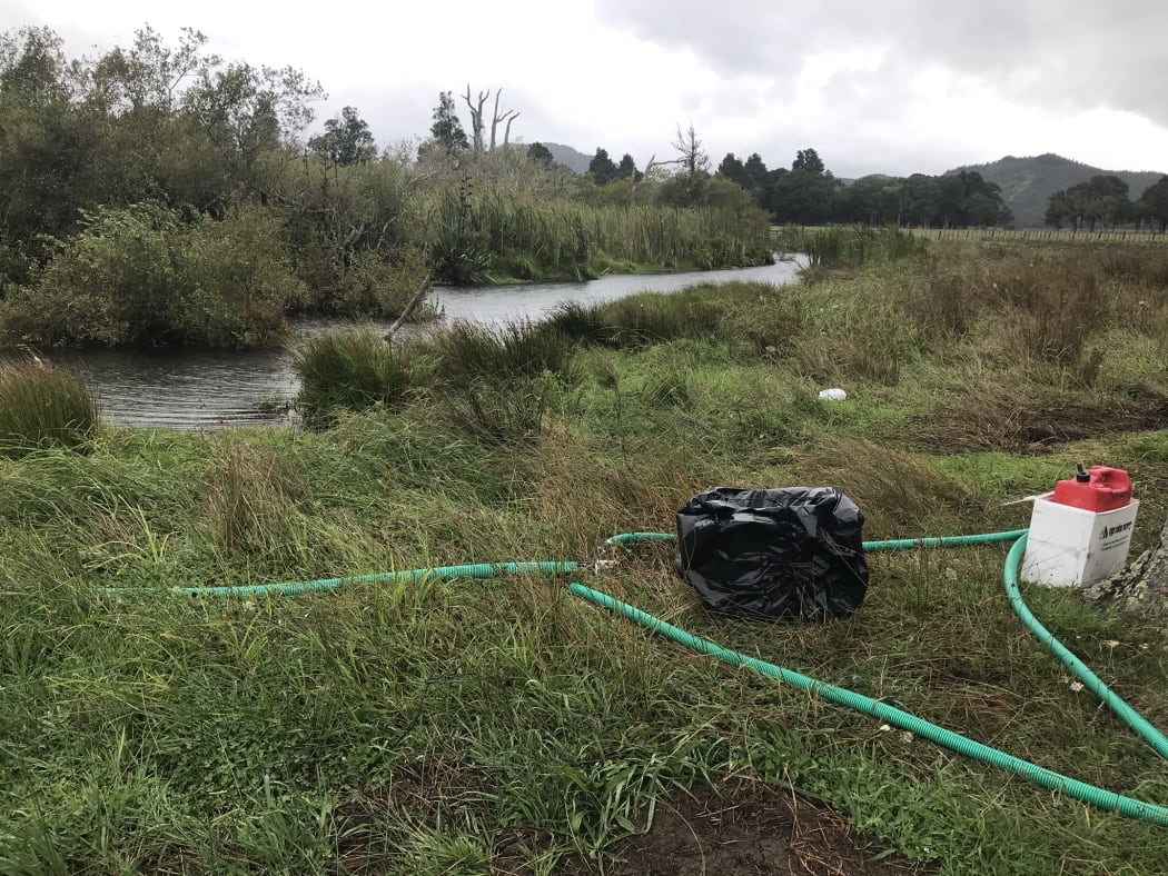Gisborne District Council officers found a pump, hose and irrigation equipment that ran into the wetland when they visited the site on February 24, 2020.