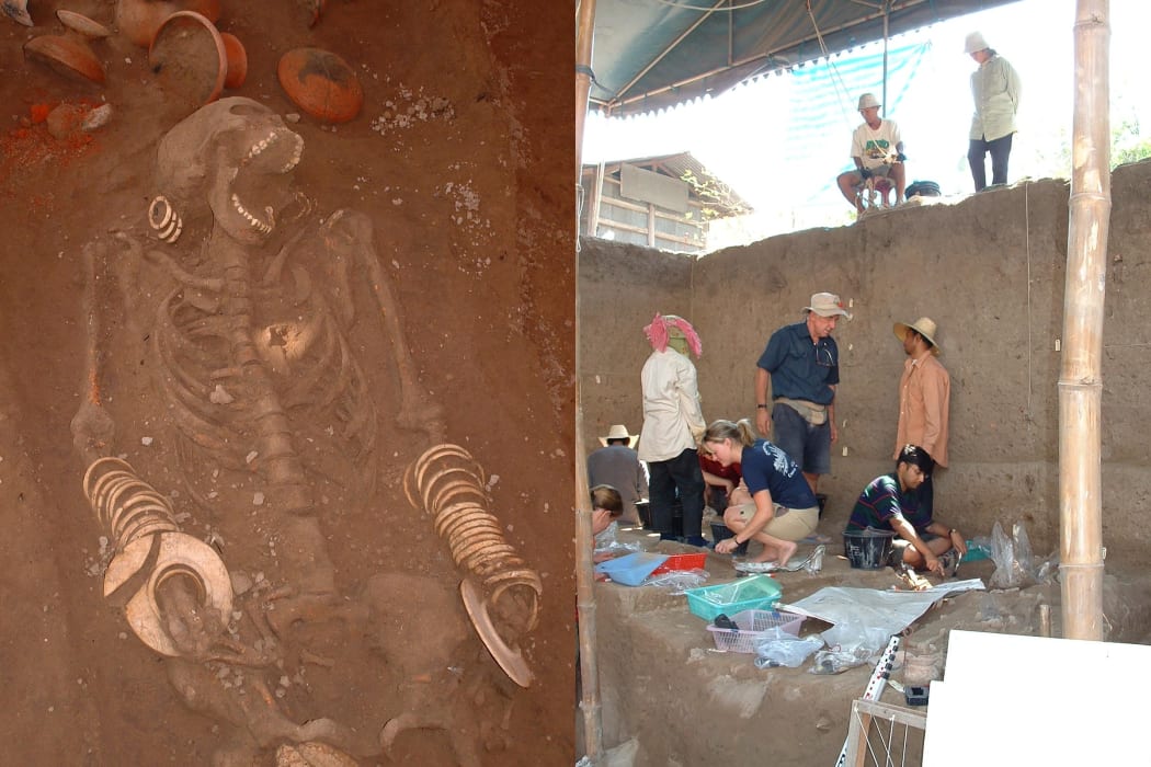 Charles Higham's team was excavating at Phimai (in Thailand today but once part of the Khmer empire) to study Bronze Age burial sites.