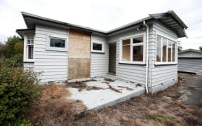 A house hit by the Christchurch earthquakes