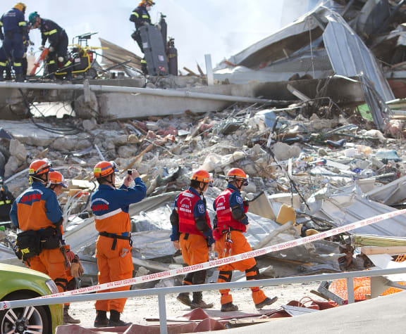 The wreckage of the CTV building in February 2011.