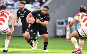 Nepo Laulala in action for New Zealand in the All Blacks' match against Japan in Tokyo.