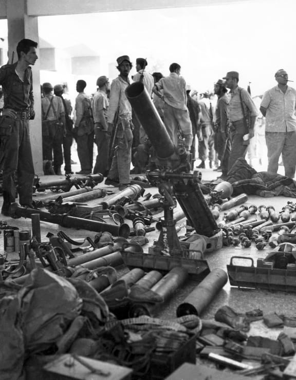 Weapons and munitions seized by Cuban forces during the April 1961 unsuccessful US-backed Bay of Pigs Invasion.