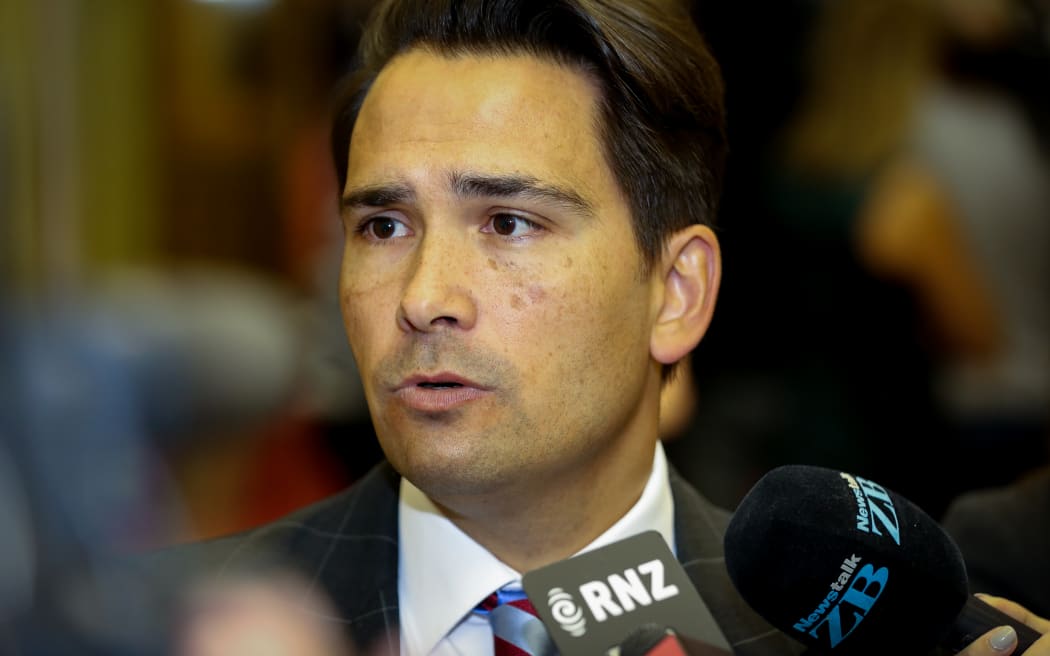 Simon Bridges during caucus run 1.03.16