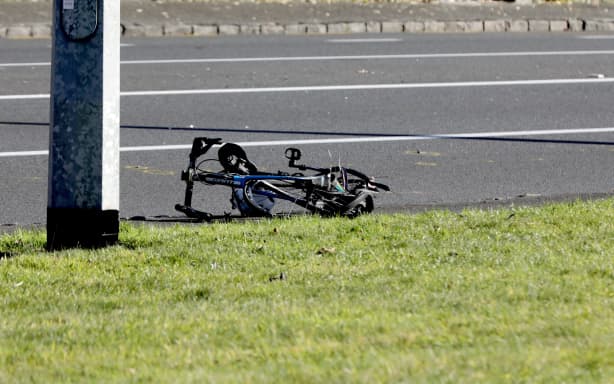 Police remove bicycles from the scene of a violent incident in the Auckland suburb of Epsom on 5 August, 2026.