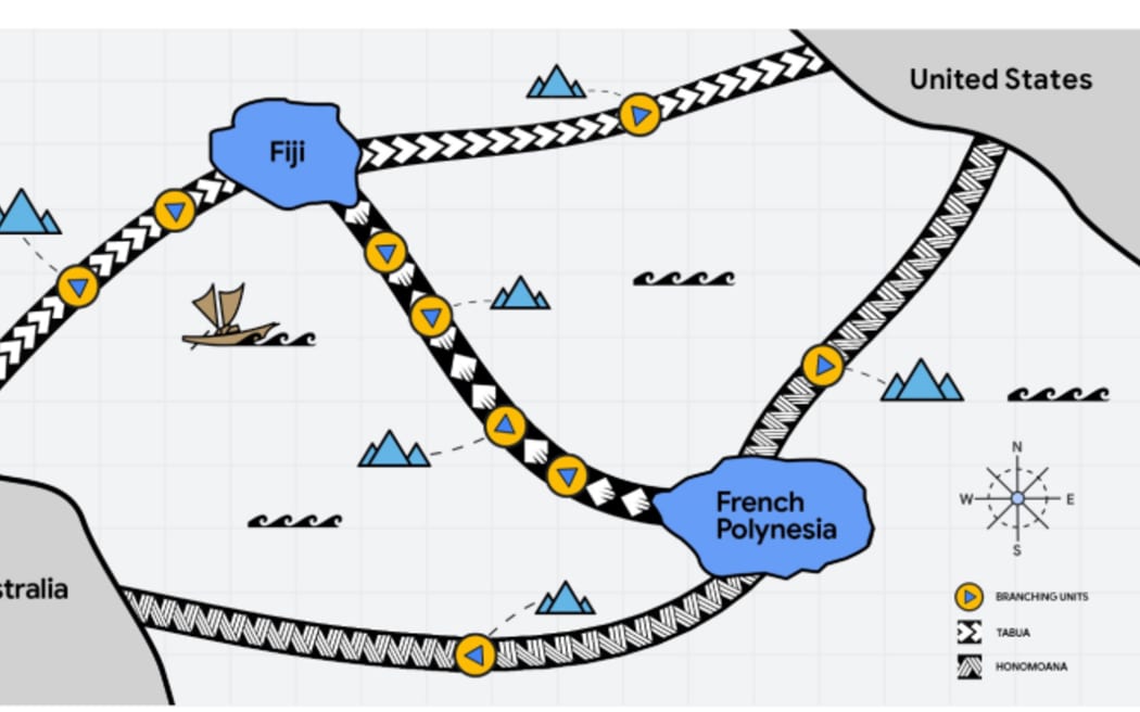 The planned Pacificundersea internet cable.