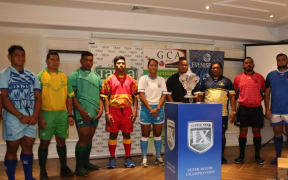 Representatives of the new franchises competing in Samoa's "Super 9" domestic competition.