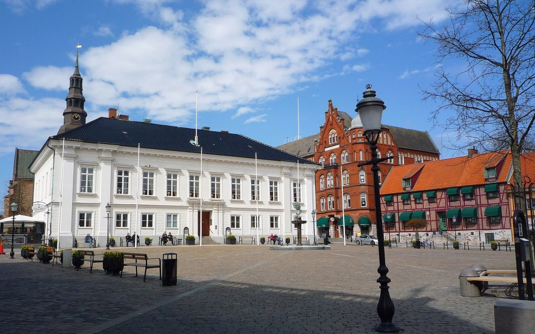 The main square in Ystad, Sweden.