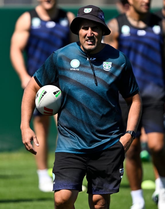 NSW Cup Warriors coach David Tangata-Toa during a Warriors training session at Go Media Stadium.