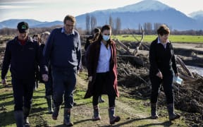 Prime Minister Jacinda Ardern in Ashburton on Chris Allen's farm.