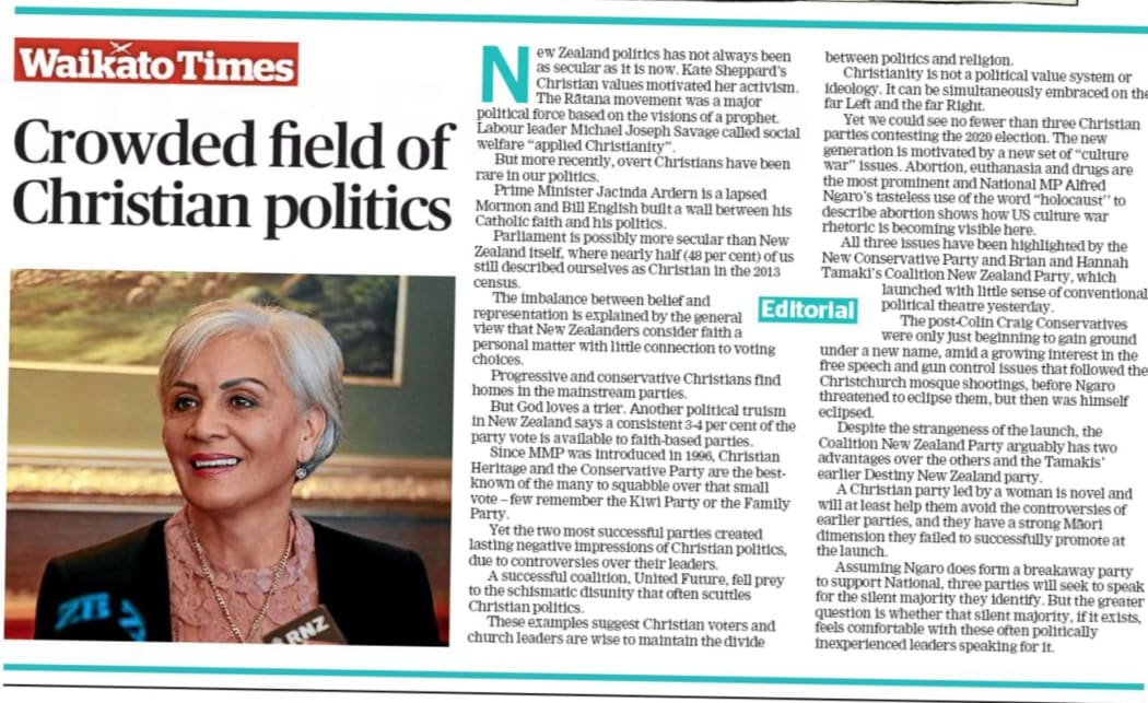 Waikato Times looks at the sudden surge in Christian party politics.
