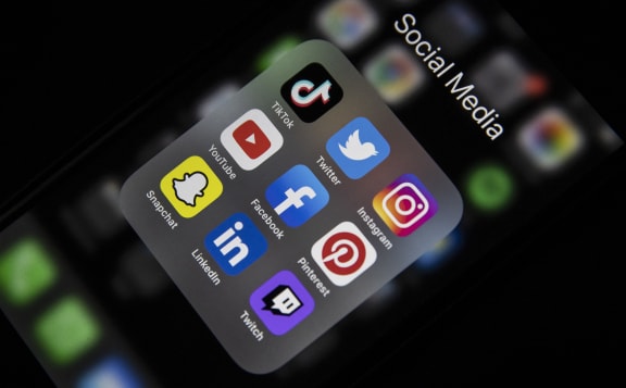 ANKARA, TURKEY - SEPTEMBER 30: In this photo illustration the logos of social media applications "TikTok, Twitter, Instagram, YouTube, Facebook, Pinterest, Snapchat, LinkedIn, Twitch" are displayed on a smart phone screen in Ankara, Turkey on September 30, 2021.