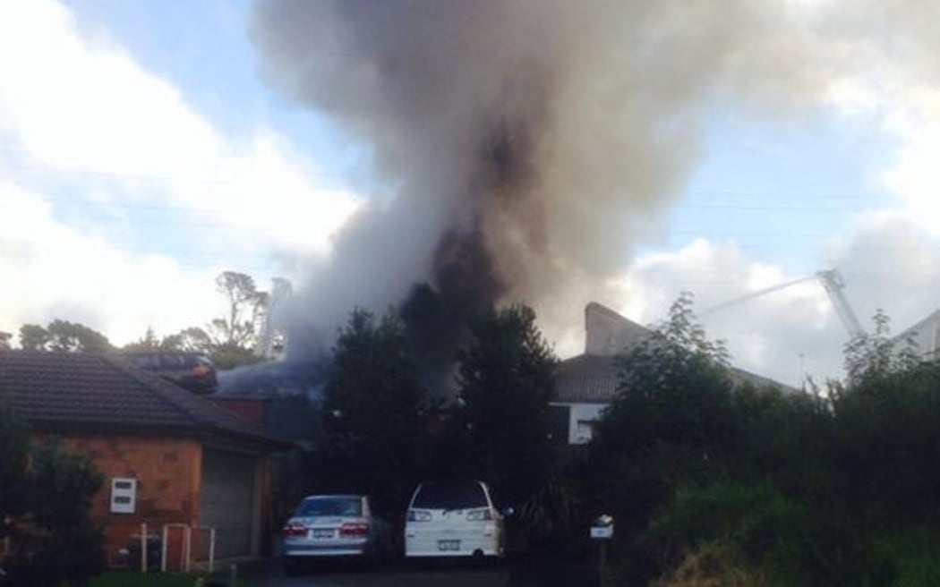 The Fire Service said 11 fire appliances remain at a  property on McLeod Road in the suburb of Te Atatu South after a large blaze broke out at 2.45pm.