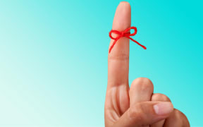 Rope bow on finger pointing