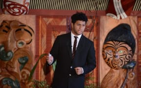 Mairangi Campbell, pictured speaking at Race Unity speeches, presented to a community meeting in Gisborne on Thursday night