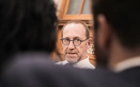 Andrew Little after the Labour Party caucus meeting on 17 October 2023.