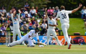 Shan Masood is out LBW to Tim Southee of the Black Caps during Day 1 of the 2nd cricket test match, NZ Black Caps V Pakistan. Hagley Oval, Christchurch, New Zealand.