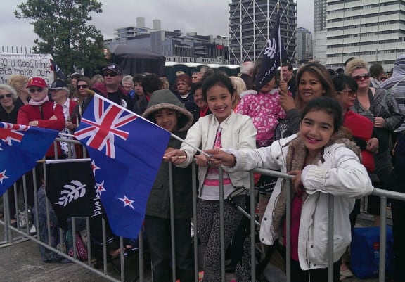 Supporters at the official welcome home event for Team New Zealand.