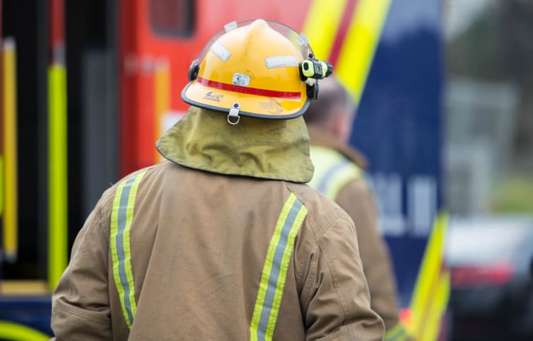A firefighter on scene at an incident. 6 July 2016.