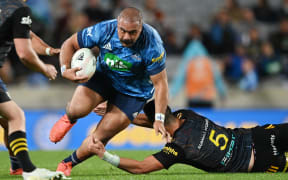 Karl Tu’inukuafe at the Blues v Chiefs Super Rugby Aotearoa match at Eden Park