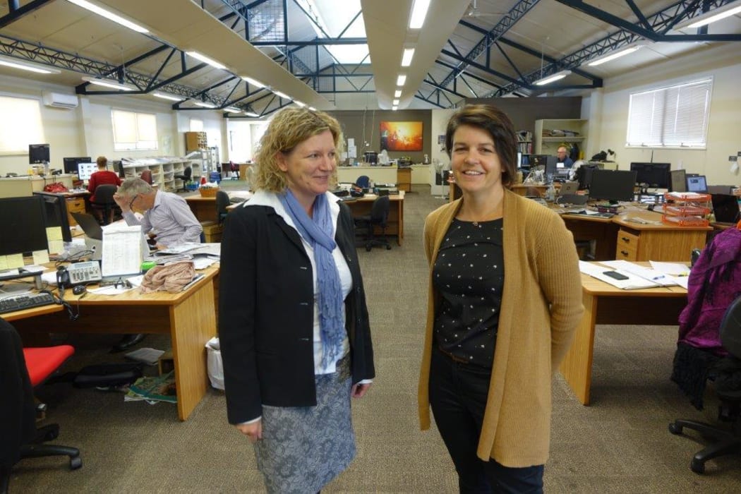 Nelson Mail editor Victoria Guild, left, and chief news director Sally Kidson