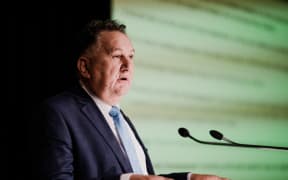 Infrastructure Minister Shane Jones revealing the details on the $3 billion infrastructure spend on 1 July, 2020.
