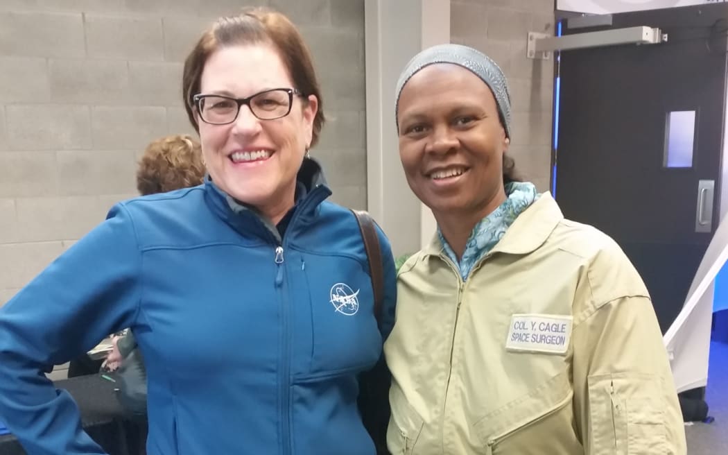 Dr Jen Blank, NASA scientist (left) and Dr Yvonne Cagle, NASA astronaut.