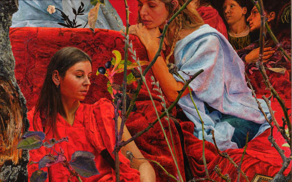 Cover image of the Clementine Valentine album 'The Coin that Broke the Fountain Floor'. Painting by Andrew McLeod