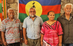 New Caledonia's FLNKS delegation before leaving for Paris for talks on 30 January, 2025.